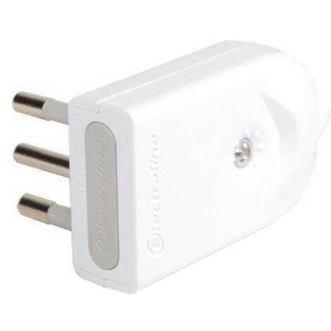 Fiche Mâle Extra Plate – 6A – Blanc ELECTRALINE