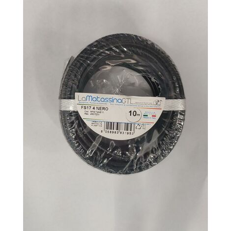 Câble électrique Unipolaire 2,5 Mm² FS17 Noir – 25 Mètres – Pour Installations Fixes Et Protégées – Compatible N07V-K