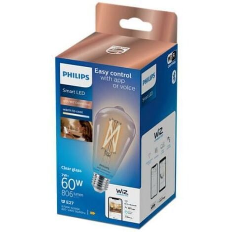 Ampoule à led st64 philips 7w e27 2700/6500k wiz connected - 37224500