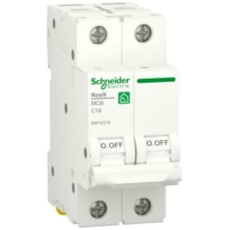 Schneider electric disjoncteur resi9 2p 16a 4500a courbe c - r9f32216