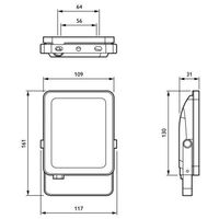 Philips ledinaire bvp154 projecteur led led21/840 psu 20w 4000k ip65 ...