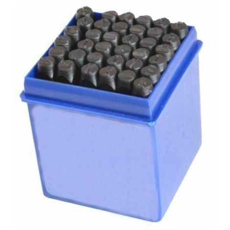 Juego de punzones o troqueles de letras y numeros 6 mm