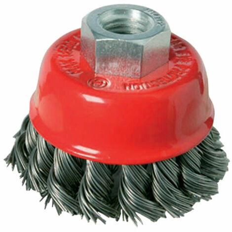 Cepillo de puas de acero trenzado tipo vaso 100 mm para amoladoras/radial