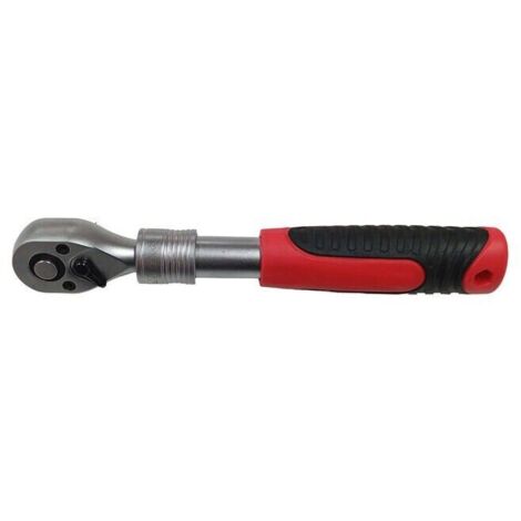 Llave de carraca extensible para vasos de 1/4 170-220 mm para bricolaje,taller,mecanico,industria,tareas de mantenimiento,proyectos de construccion (1/2)
