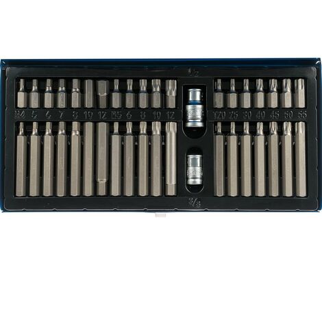 Juego de 40 puntas torx,xzn y hexagonales(allen)caja metalica