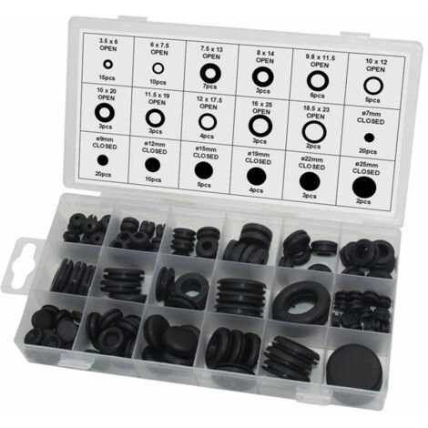 Surtido pasacables pasamuros de goma anillos de goma 125 piezas
