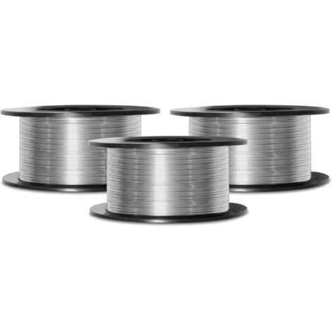 Pack 3 Rollos Hilo de soldar sin gas 0,8 mm MIG Flux carrete 0,45 Kg para soldadura MIG sin gas para taller,bricolaje