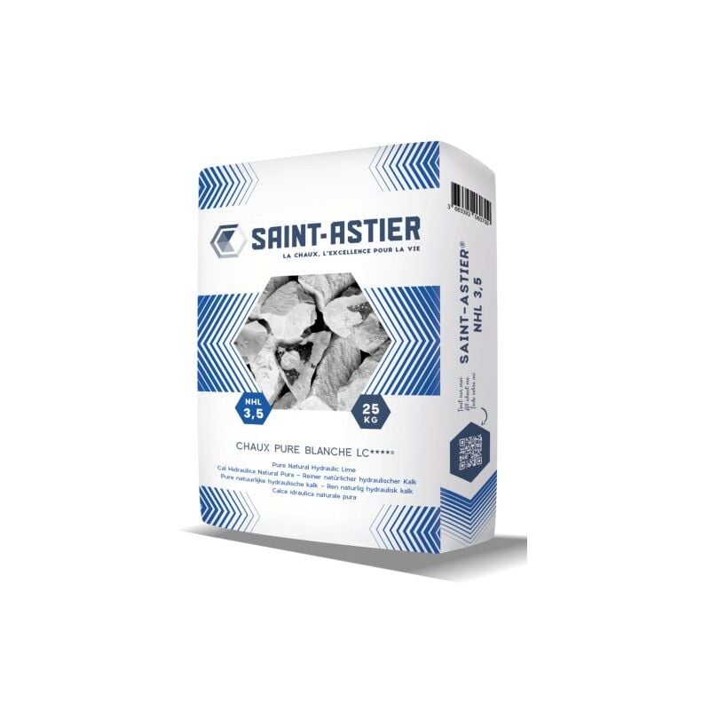 Chaux Saint Astier NHL 3,5 pure blanche 25kg, Sac de 25kg