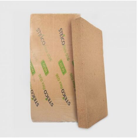 STEICO FLEX 036 : Panneau isolant en laine de bois semi-rigide isolant thermique, ép. 60mm - 1220 x 575mm
