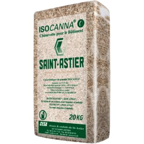 Chènevotte pour le bâtiment ISOCANNA SAINT ASTIER, Sac de 20kg