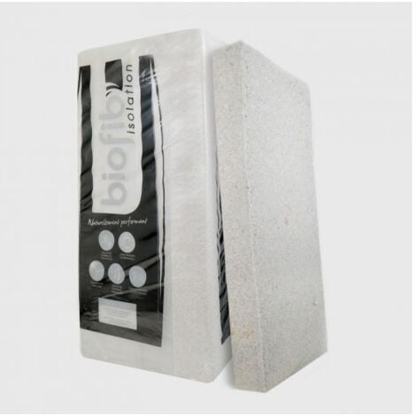 Panneau de ouate de cellulose et chanvre BIOFIB, ép. 100mm - 1250 x 600mm, 6 panneaux = 4.11m²