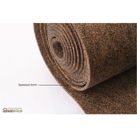 rouleau isolant souple en liège (50%) et caoutchouc (50%), ép. 6mm - 5m x 1m