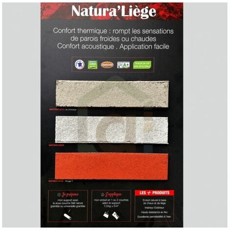 Enduit isolant au liège NATURA'LIEGE, Sac de 12kg