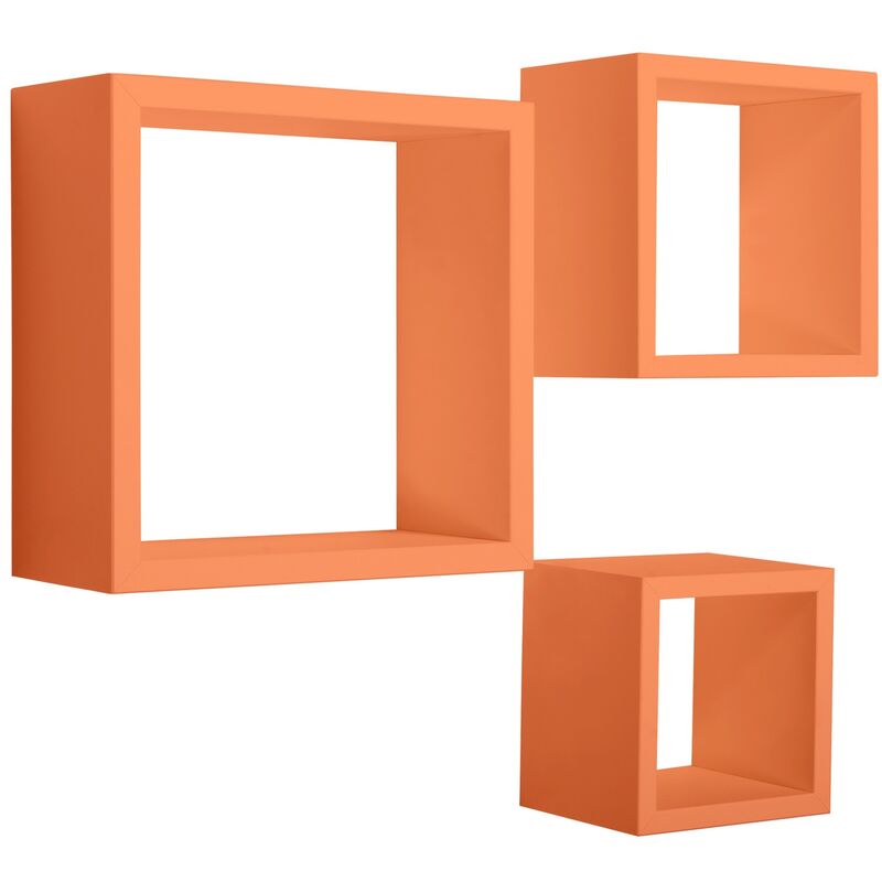 Estantes de pared rectangulares Conjunto de 3 pc Cerezo mod. Trittico
