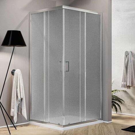 Box doccia angolare scorrevole vetro stampato h 185 mod. Ready 70x90 cm rettangolare