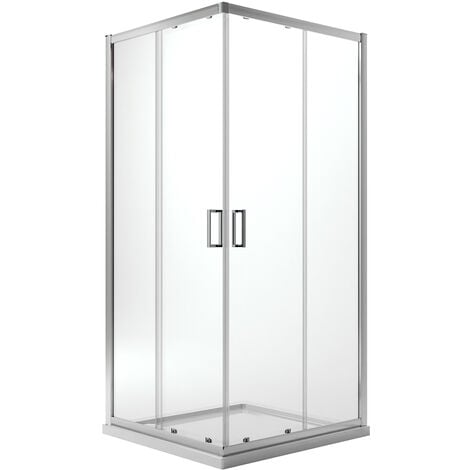 Mampara de ducha vidrio transparente h 185 mod. Ready 70x70 cm cuadrado