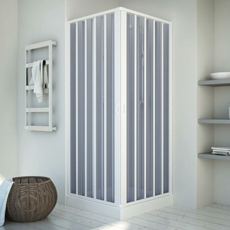 Mampara de ducha extensible de pvc h 185 mod. Energy Central 70x120 cm
