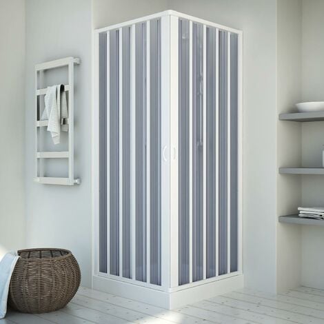 Mampara de ducha extensible de pvc h 185 mod. Energy Central 80x80 cm