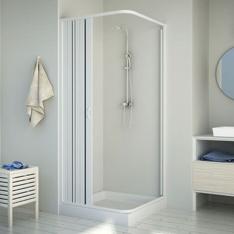 Mampara de ducha extensible de pvc h 185 mod. Energy Lateral 70x70 cm