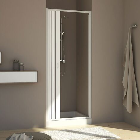Puerta de ducha extensible de pvc h 185 mod. Aura Lateral 80 cm