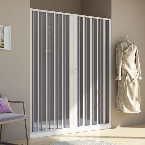 Puerta de ducha extensible de pvc h 185 mod. Aura Central 140 cm (1/5)