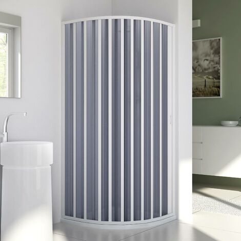 Mampara de ducha semicircular de pvc h 185 mod. Sharp Lateral 90x90 cm radio 55