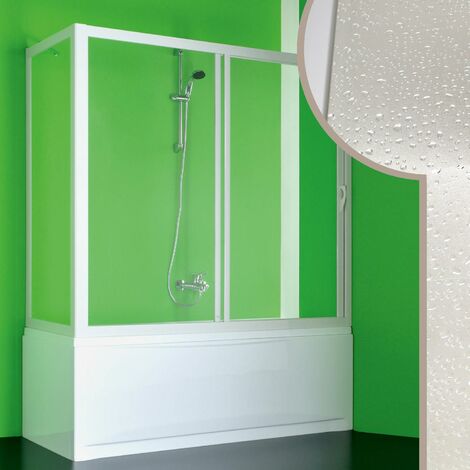Mampara de bañera de acrílico h 150 mod. Plutone 80x140 cm con apertura lateral (1/5)