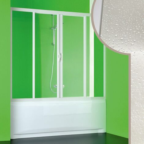 Puerta de ducha de bañera h 150 cm mod. Plutone 2 de acrílico 170 cm con apertura central