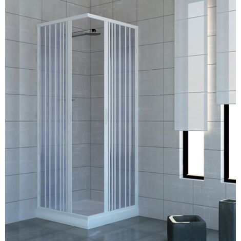 Mampara de ducha de pvc h 185 cm mod. Acquario 100x100 apertura central