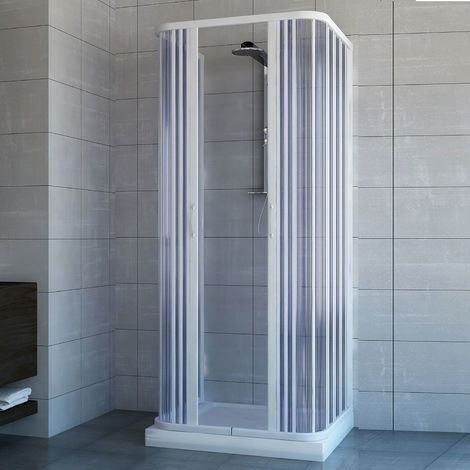 Mampara de ducha de pvc h 185 cm mod. Ariete 70x80x70 apertura central