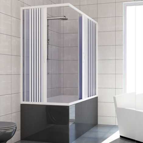 Mampara de bañera de pvc h 150 cm mod. Nadia 70x160 con apertura central