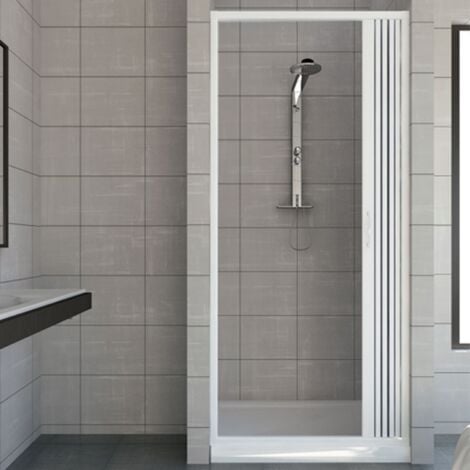 Puerta de ducha de pvc h 185 cm mod. Vergine 75 cm apertura lateral