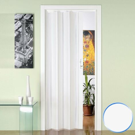 Puerta plegable de interior en kit con vidrios de PVC mod. Sonia