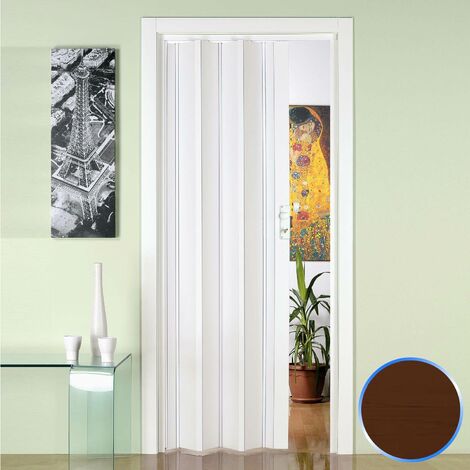 Puerta plegable de interior de pvc 88,5x214 cm mod. Luciana color nuez