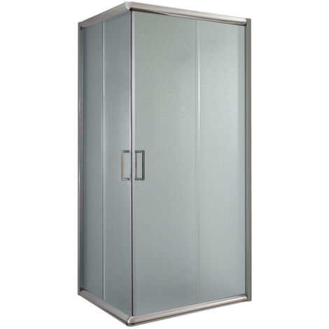 Mampara de ducha deslizante vidrio impreso h 198 mod. Alabama 70x70 cm cuadrado