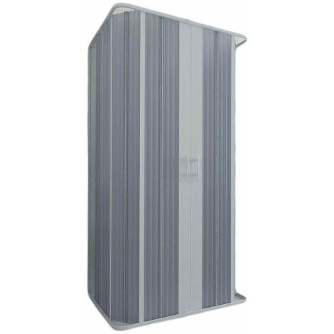 Mampara de ducha 3 lados de pvc h 185 plegable blanca mod. Flex con apertura central 100x100x100 cm (1/5)