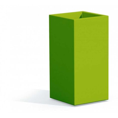 Vaso Cube Top Verde en Polímero Monacis - Cm 40X40X80 H