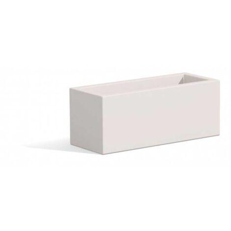 Jardinera rectangular de resina 40x100 mod. Matera blanco