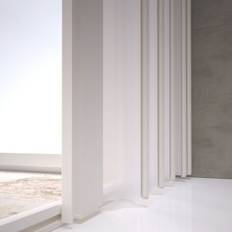 Mampara ducha pvc blanca de fuelle reducible 80x80 h 185 mod. Nova Kit Box