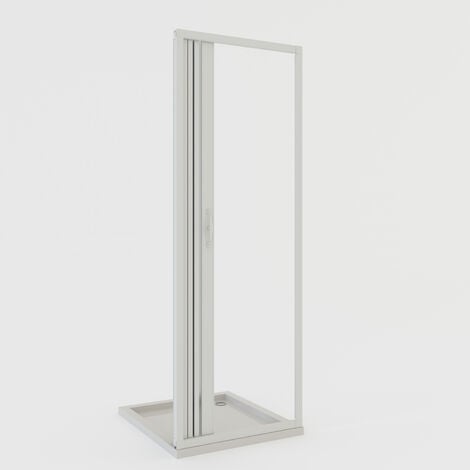 Puerta de ducha plegable de pvc reducible reversible h 185 cm mod. Giglio con apertura Lateral 70 cm