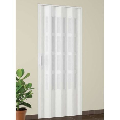 Puerta plegable de interior en kit de PVC Blanco 82x210 cm mod. Simona