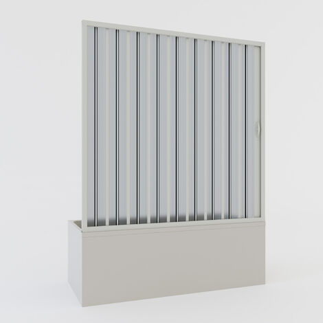Puerta de bañera plegable de pvc reducible reversible h 150 cm mod. Ibisco con apertura Lateral 160 cm