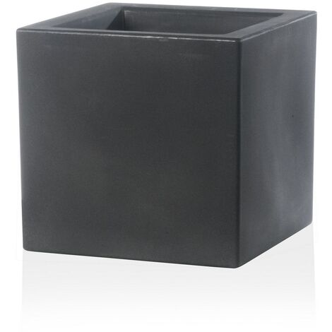 Maceta cuadrada antracita 58x58 cm h 58 mod. Schio cubo