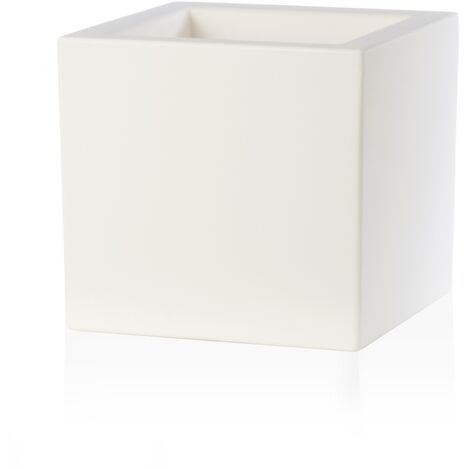 Maceta cuadrada blanco 24,5x24,5 cm h 24,5 mod. Schio cubo