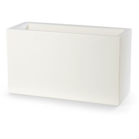 Jardinera rectangular blanco 79x30 cm h 30 mod. Schio cassa