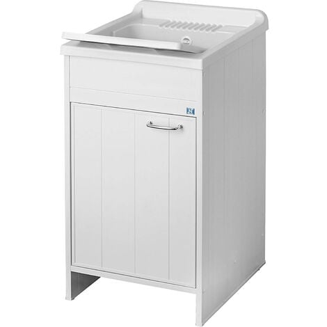 Lavadero y mueble para lavadora de PVC color blanco 109x60 cm mod. Silvestro