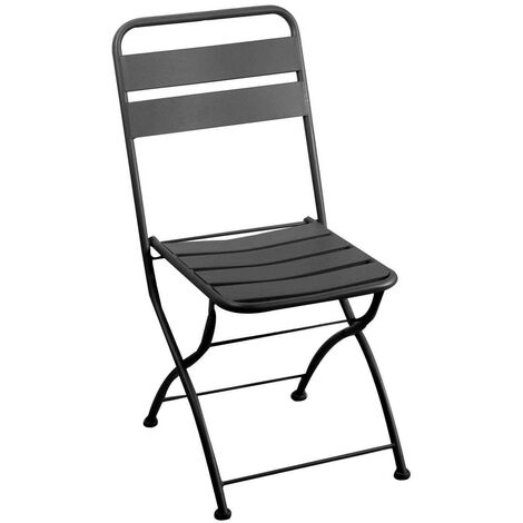 Silla asiento de jardín pieghevole Antracita 42x50 cm h 85 cm en Metal mod. Rovigo