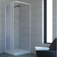 Mampara de ducha de pvc h 185 cm mod. Acquario 70x70 apertura lateral