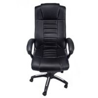 Sillón de oficina presidencial director cómoda silla de oficina giratoria de cuero artificial negro