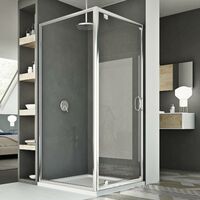 Mampara de ducha abatible vidrio transparente h 185 mod. Sintesi Duo 1 Hoja 70x75 ap. 75 cm rectangular